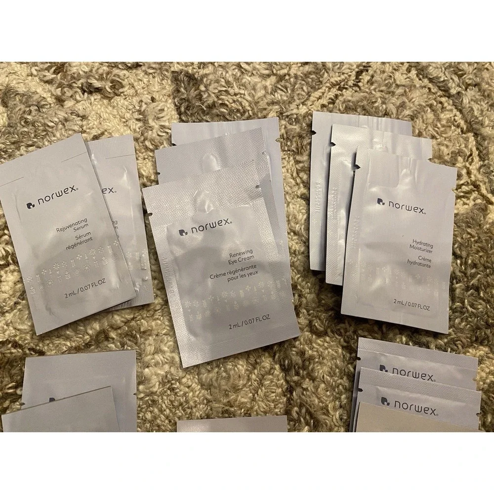 NEW Norwex Samples Renewing Eye Cream Rejuvenating Serum Moisturizer Powder